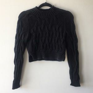 black crop top sweater